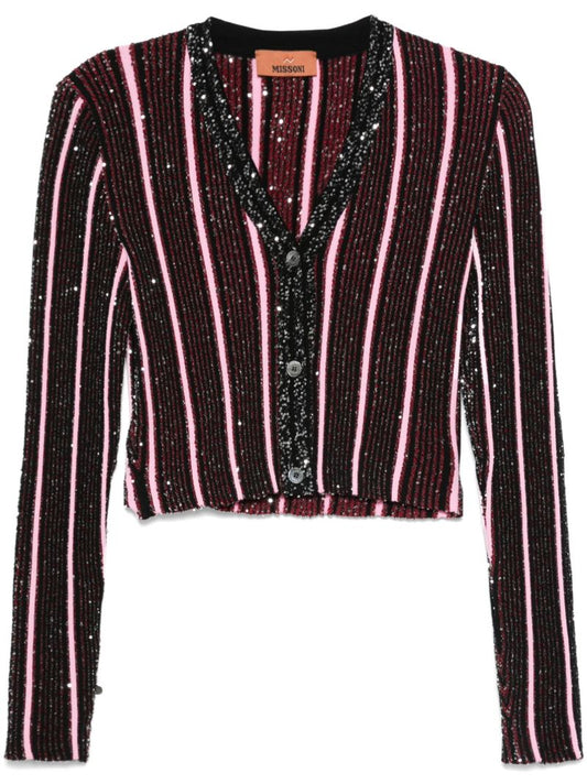 Sequinned Ribbed Cardigan