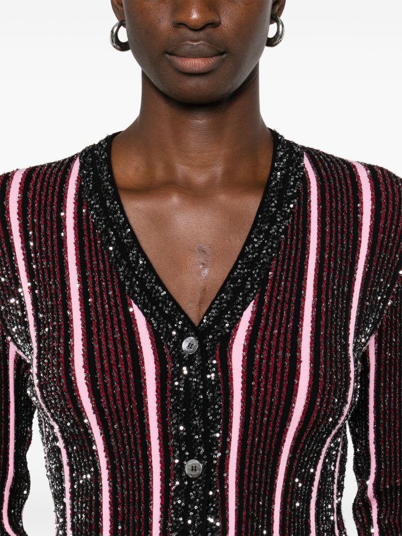 Sequinned Ribbed Cardigan