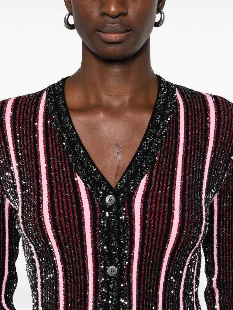 Sequinned Ribbed Cardigan