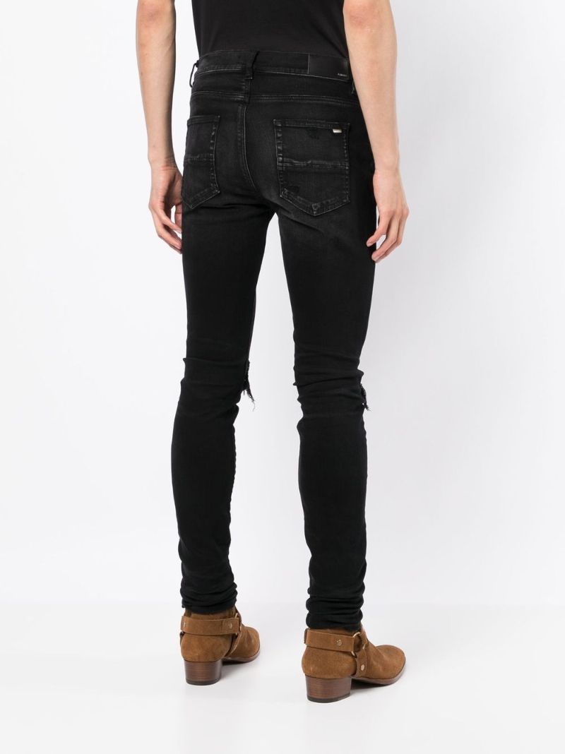 Black Mx1 Neon Plaid Skinny Jeans