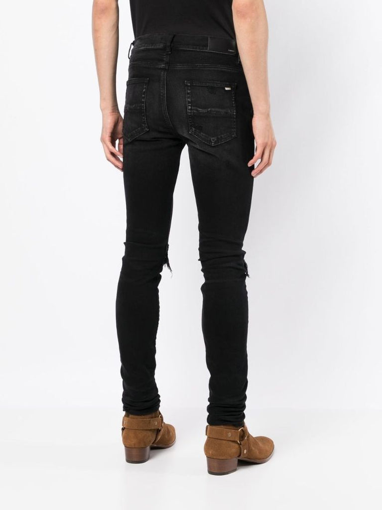Black Mx1 Neon Plaid Skinny Jeans