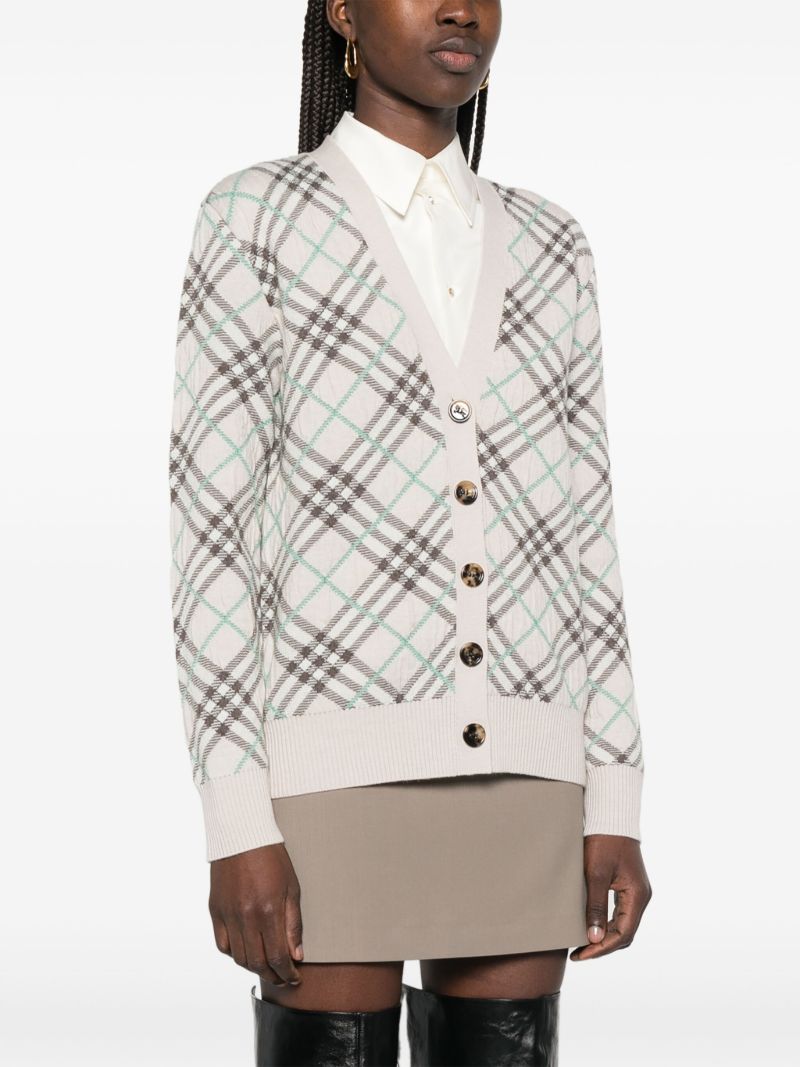 Neutral Checked Cardigan