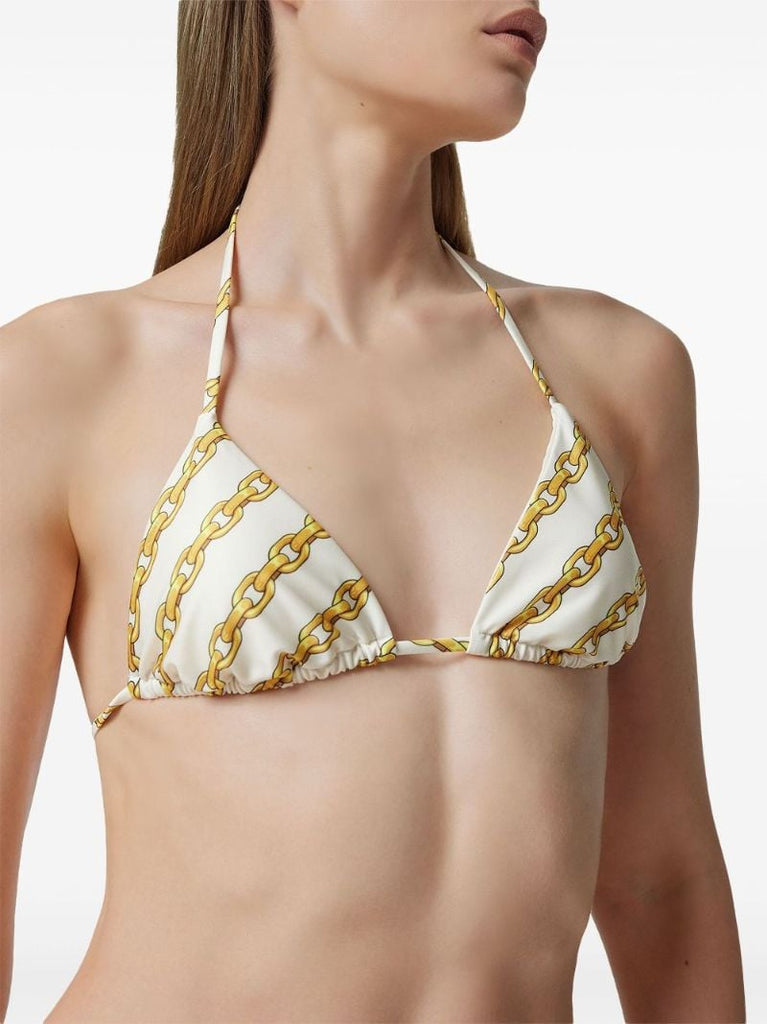 Chain-print Bikini Top