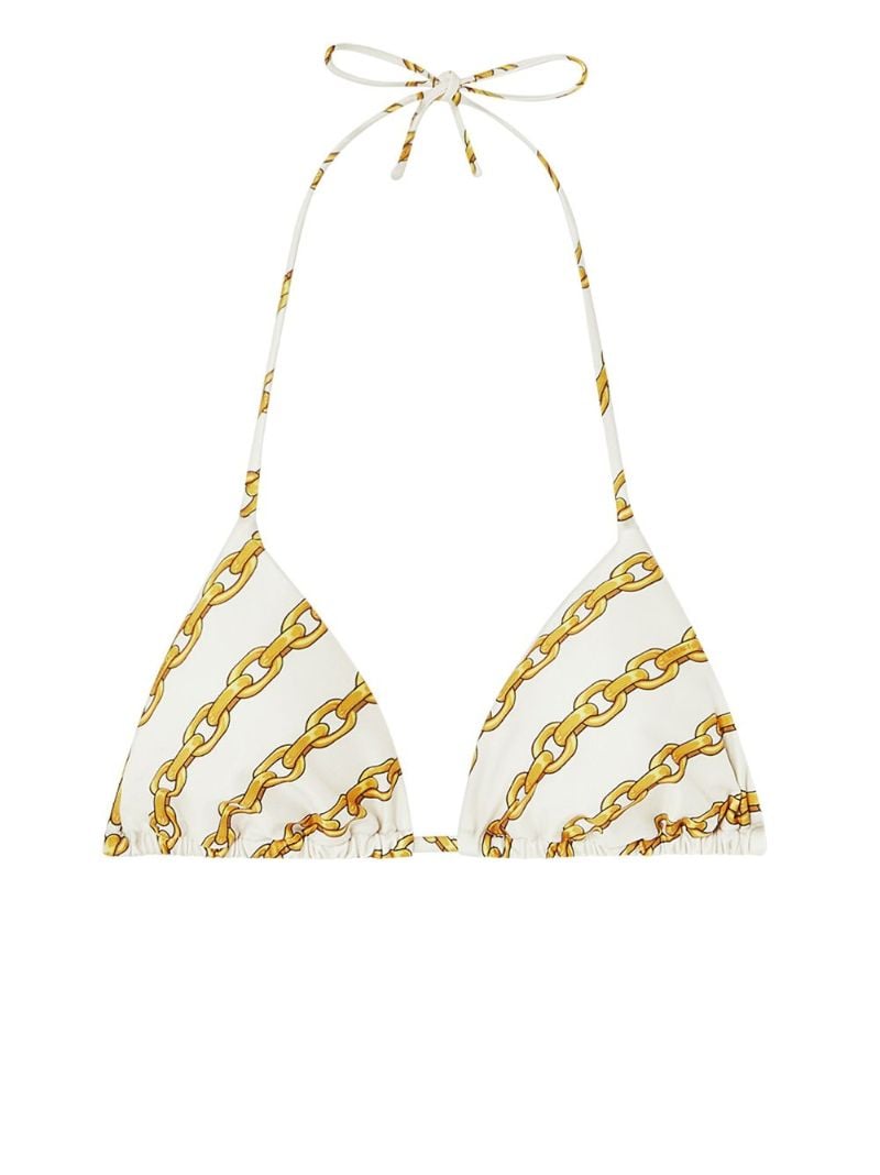 Chain-print Bikini Top