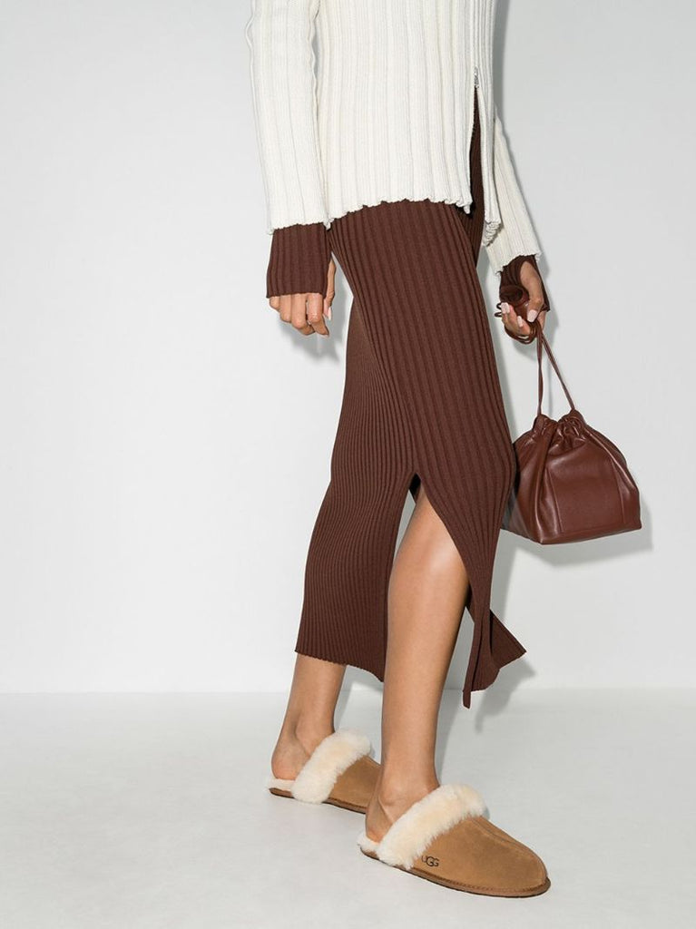 Brown Scuffette Ii Suede Slippers
