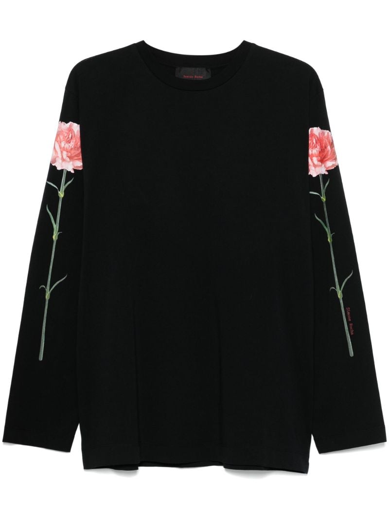 Carnation-print T-shirt