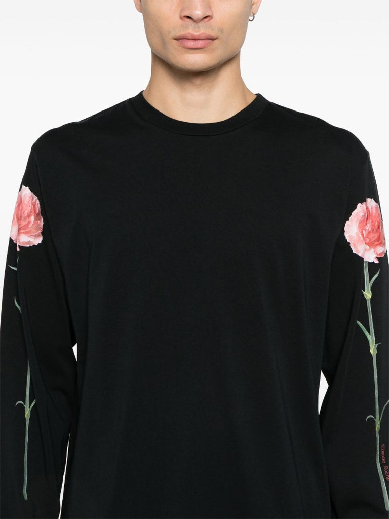 Carnation-print T-shirt