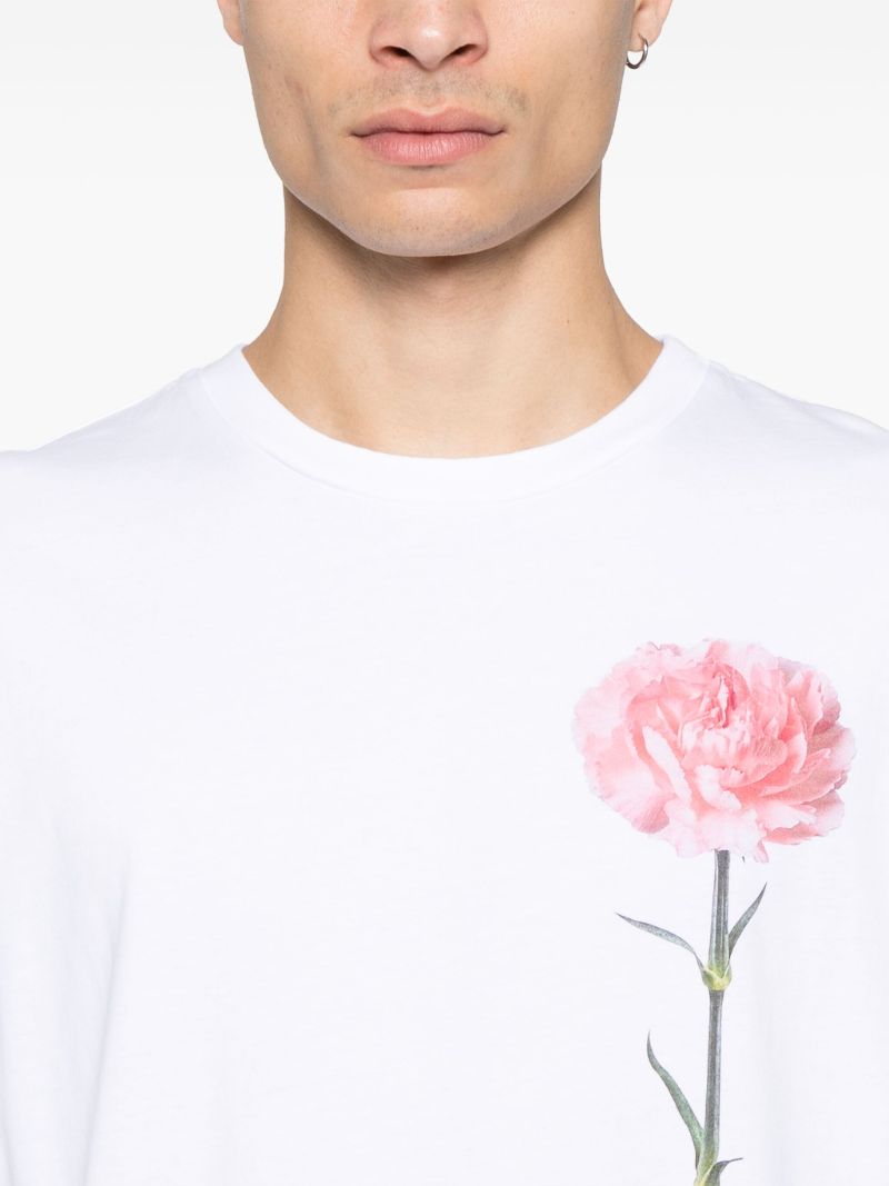 Carnation-print T-shirt