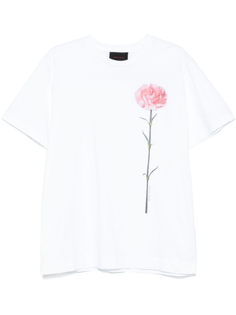Carnation-print T-shirt