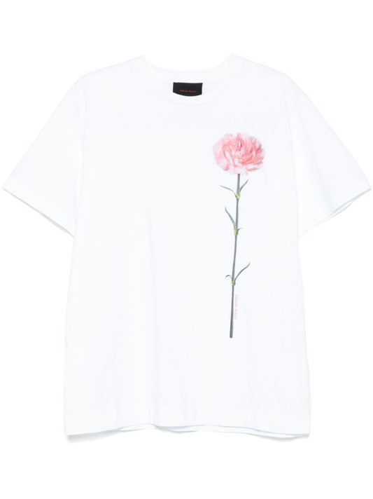 Carnation-print T-shirt