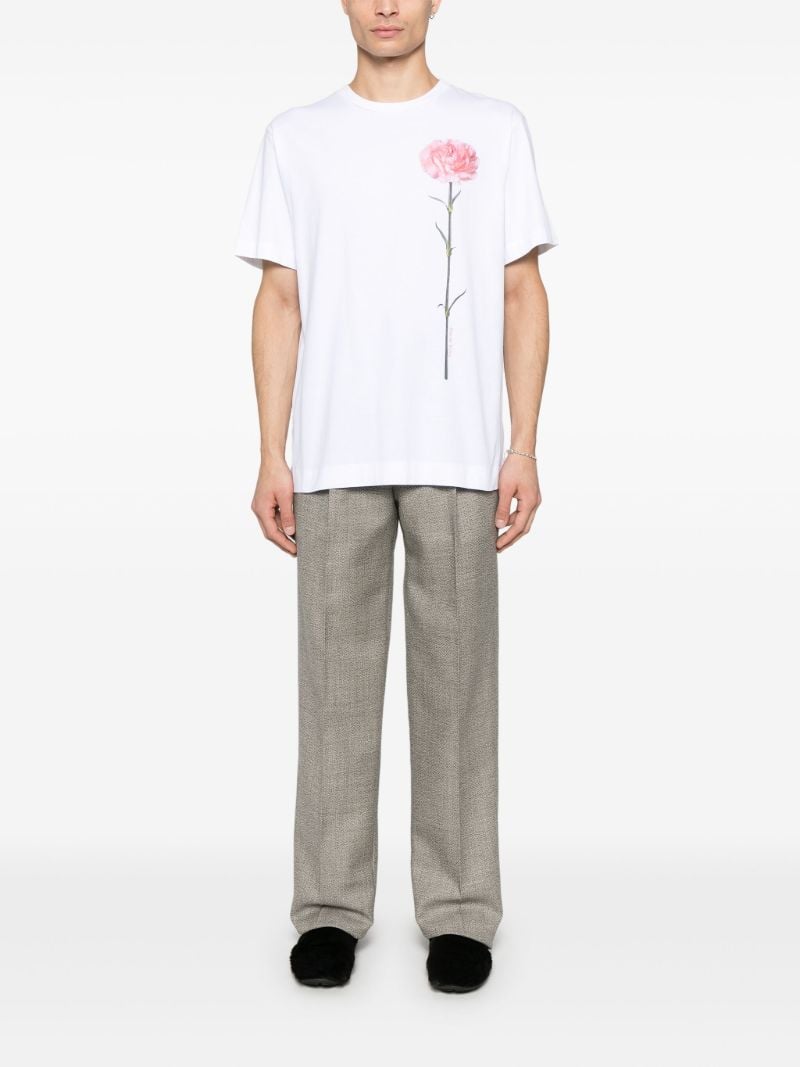 Carnation-print T-shirt