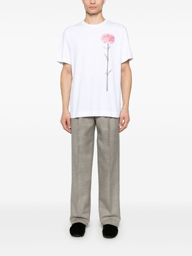 Carnation-print T-shirt