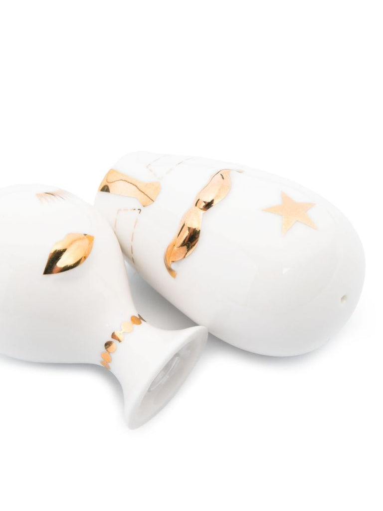 Gilded Mr. & Mrs. Muse Shakers (set of Two)