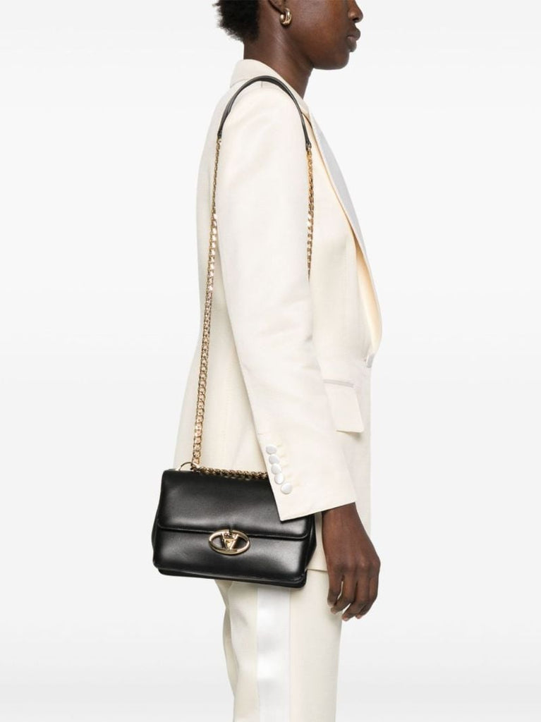 Black Vlogo Signature Shoulder Bag