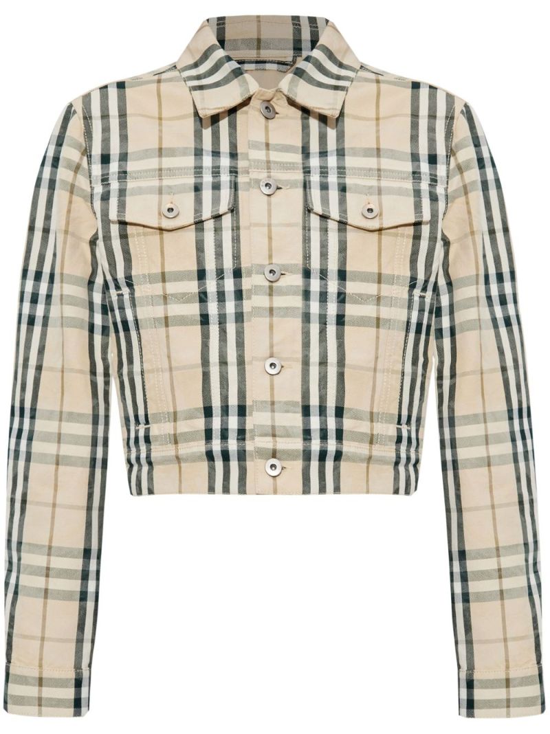 Check Pattern Cropped Jacket