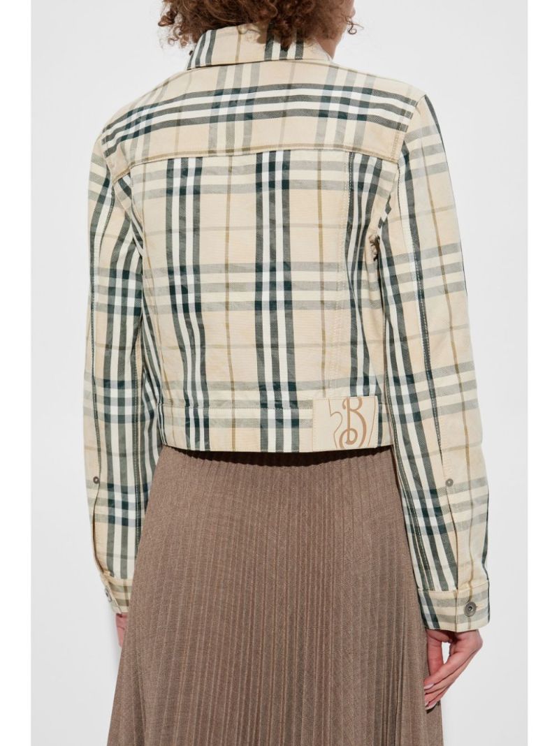 Check Pattern Cropped Jacket