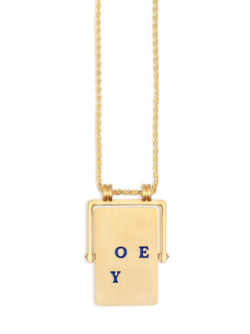 18k Yellow Gold I Love You Spinner Scapular Necklace