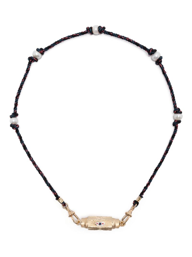 14k Yellow Gold Baby Evil Eye Locket Necklace