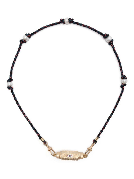 14k Yellow Gold Baby Evil Eye Locket Necklace