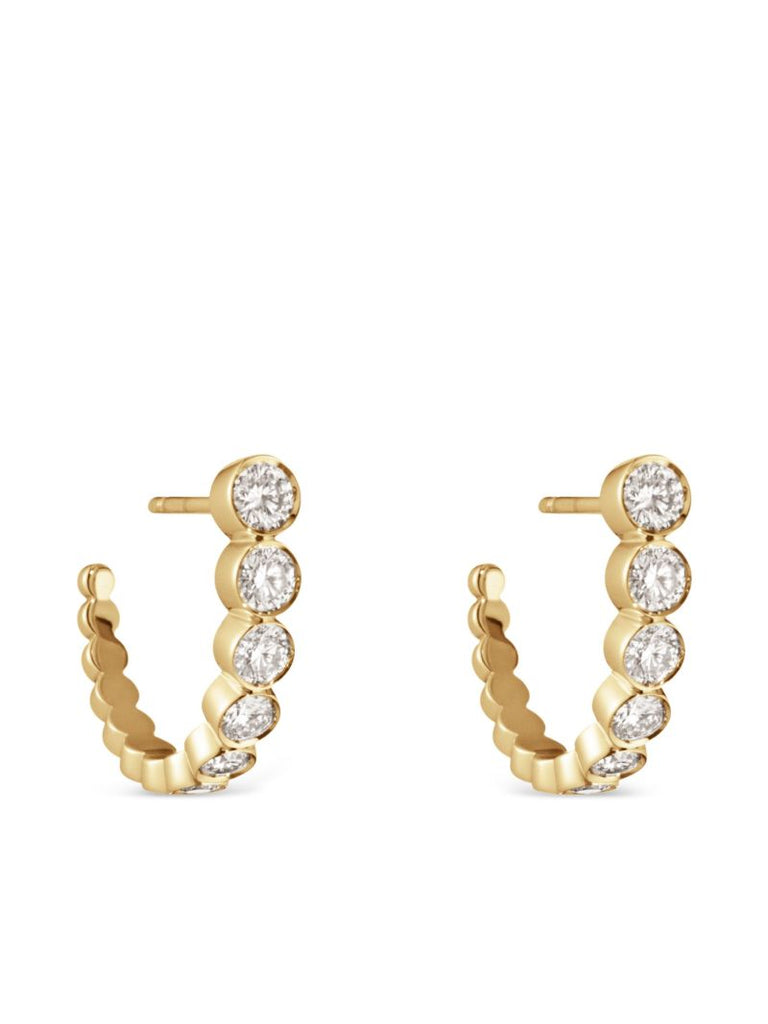 18kt Yellow Gold Diamond Hoop Earrings