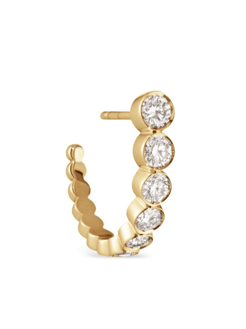 18kt Yellow Gold Diamond Hoop Earrings
