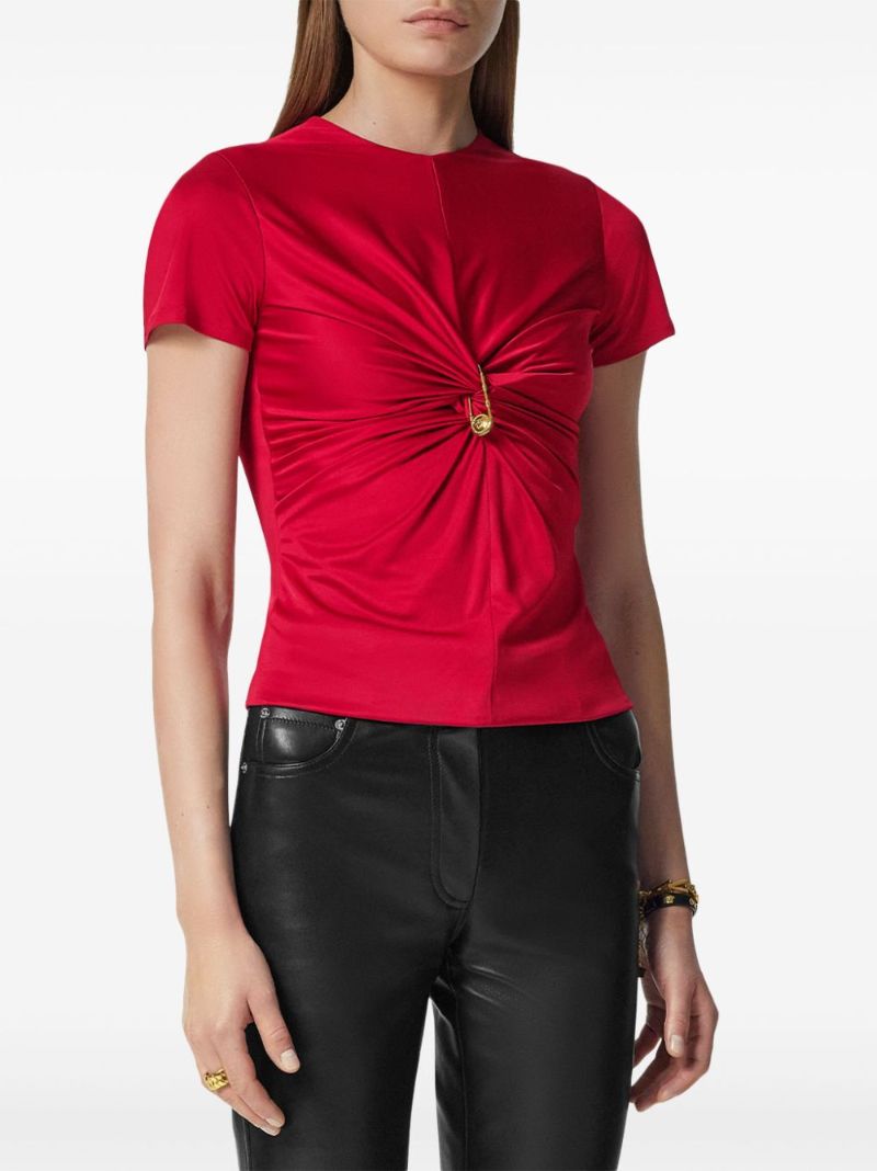 Medusa Safety Pin Gathered Top