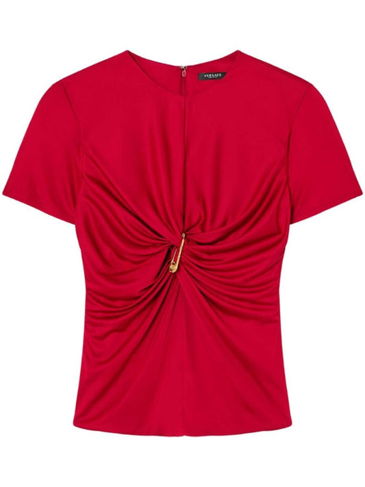 Medusa Safety Pin Gathered Top
