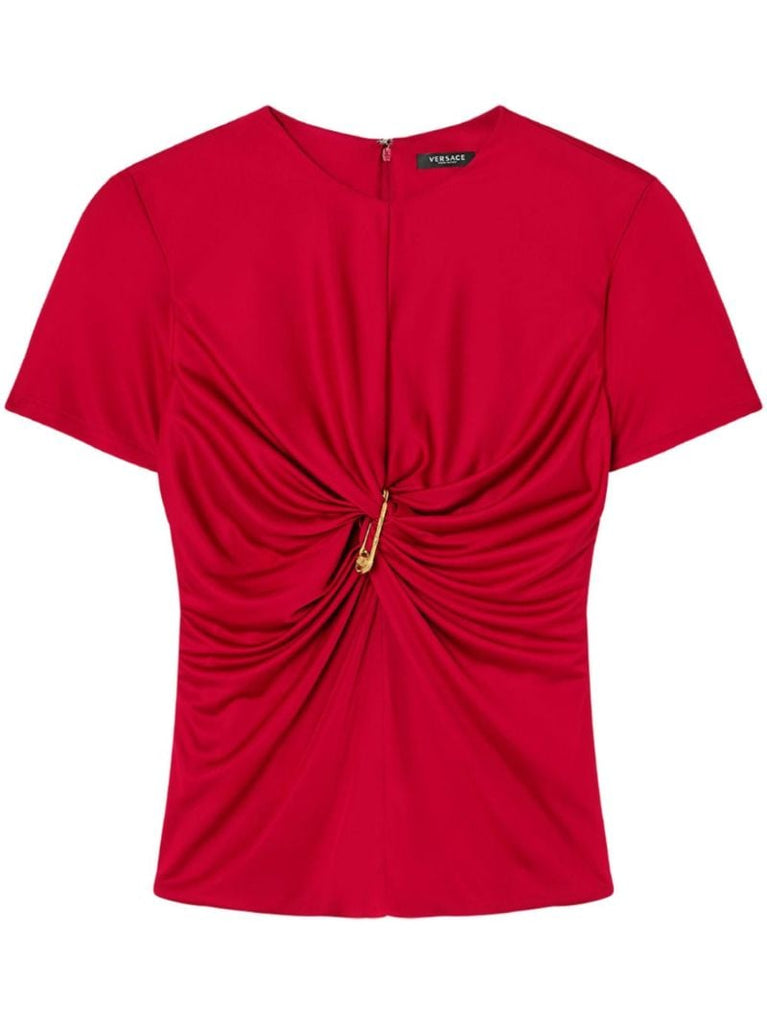 Medusa Safety Pin Gathered Top