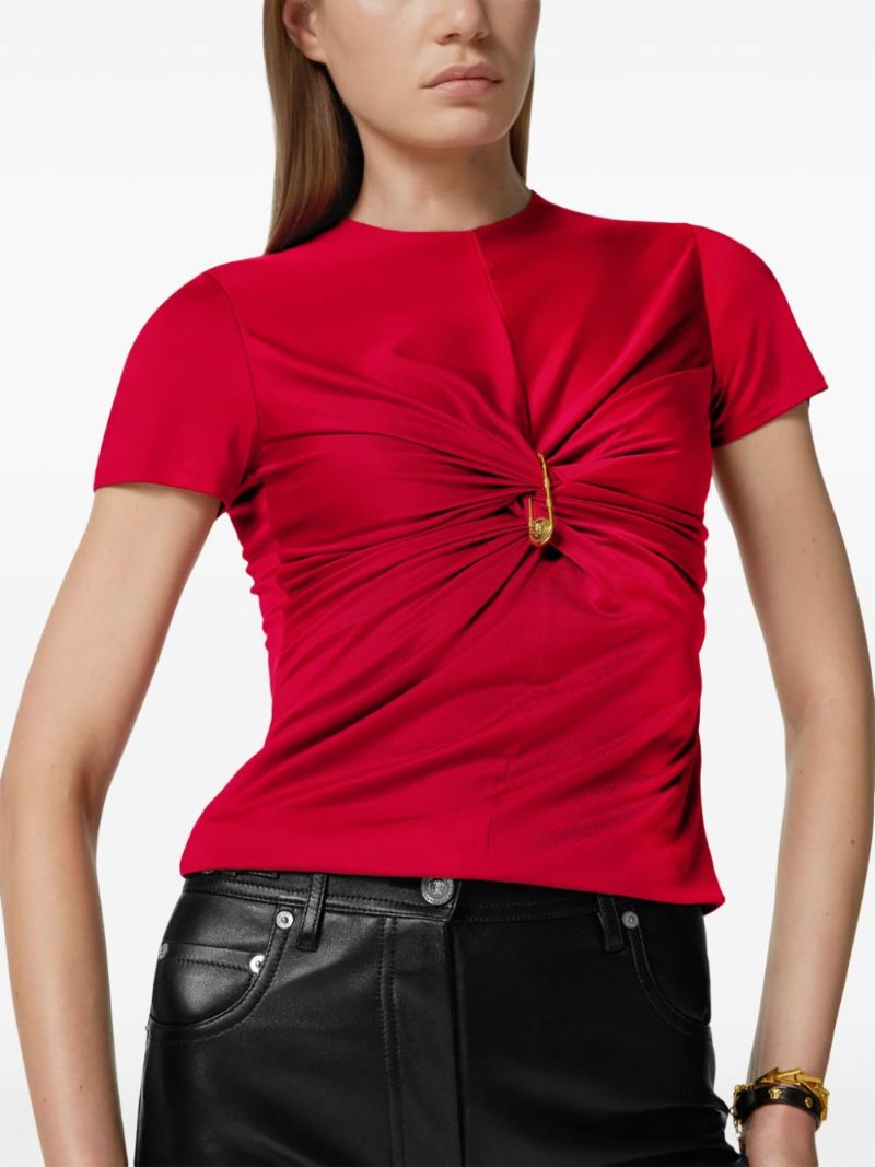 Medusa Safety Pin Gathered Top