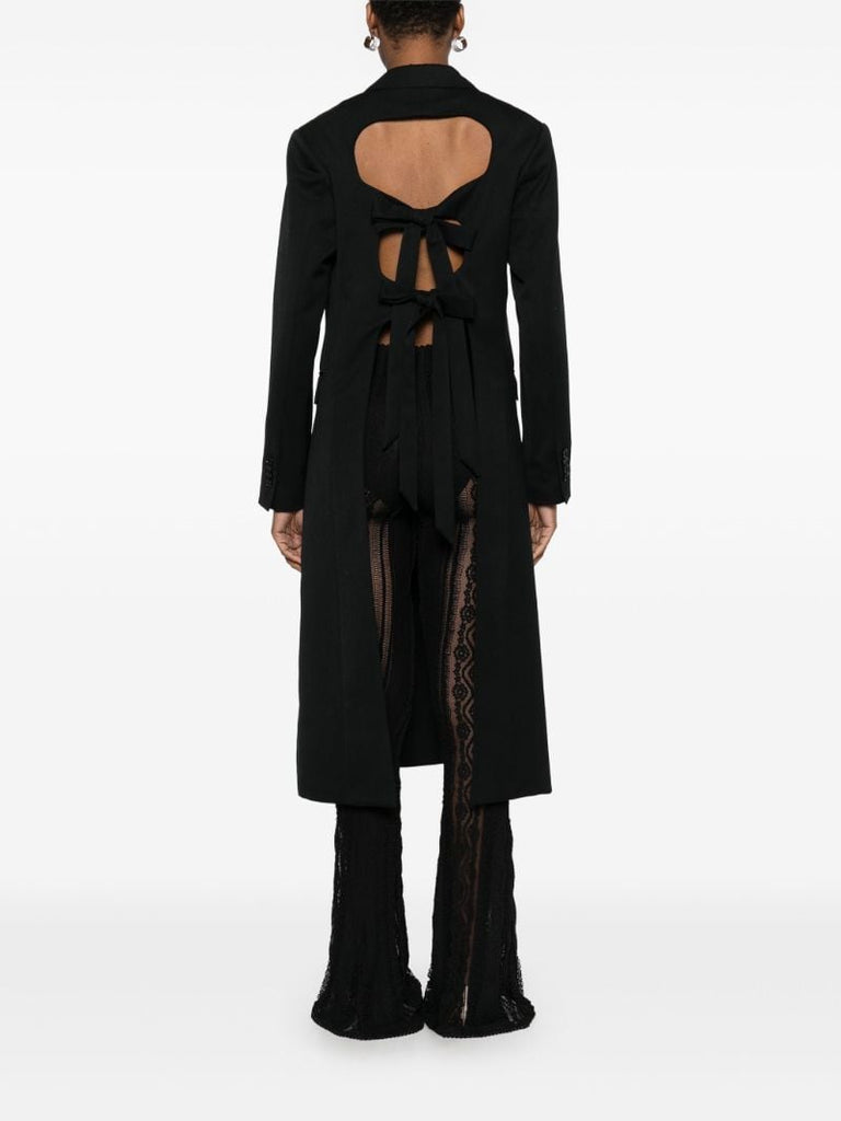 Bow-detail Cut-out Coat