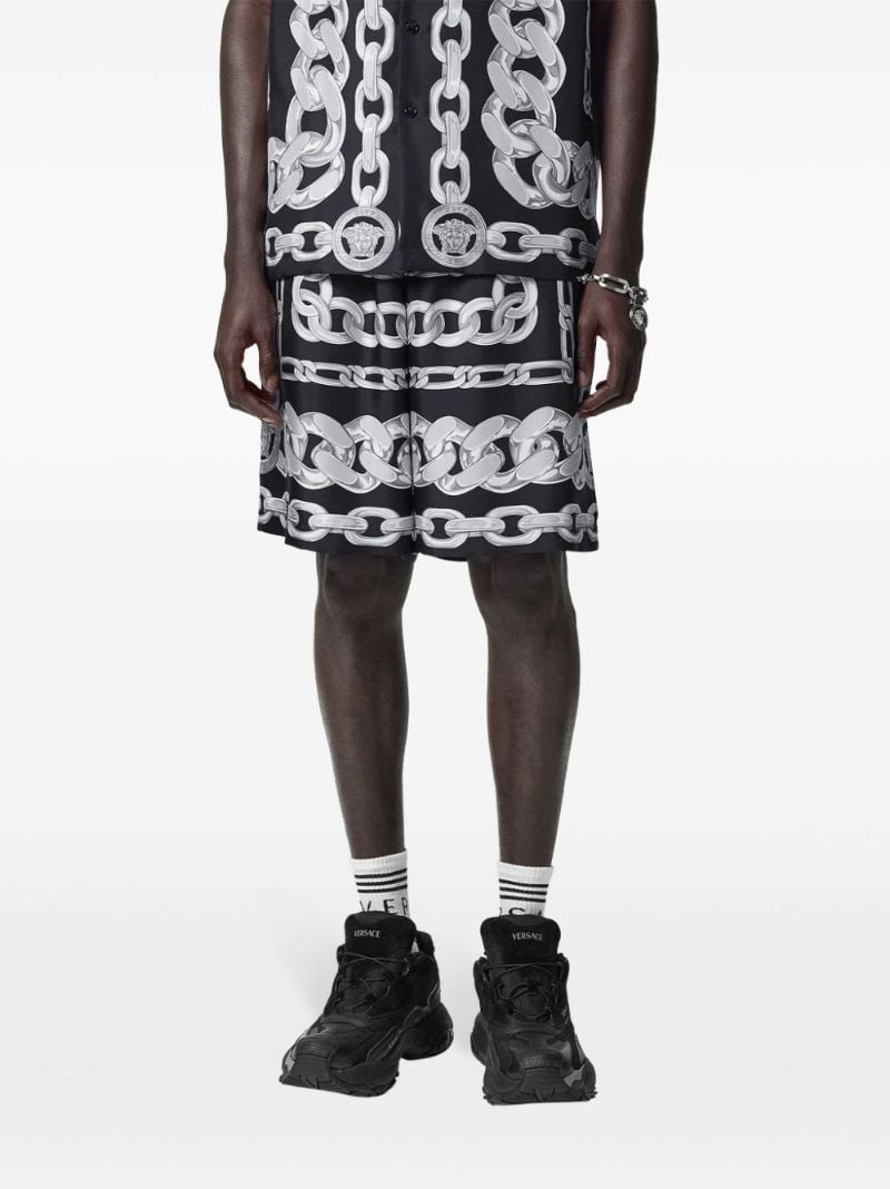 Chain-print Track Shorts
