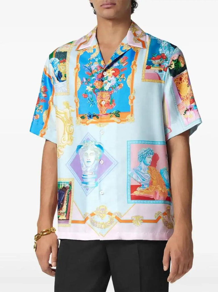 Blue Gallery-print Shirt
