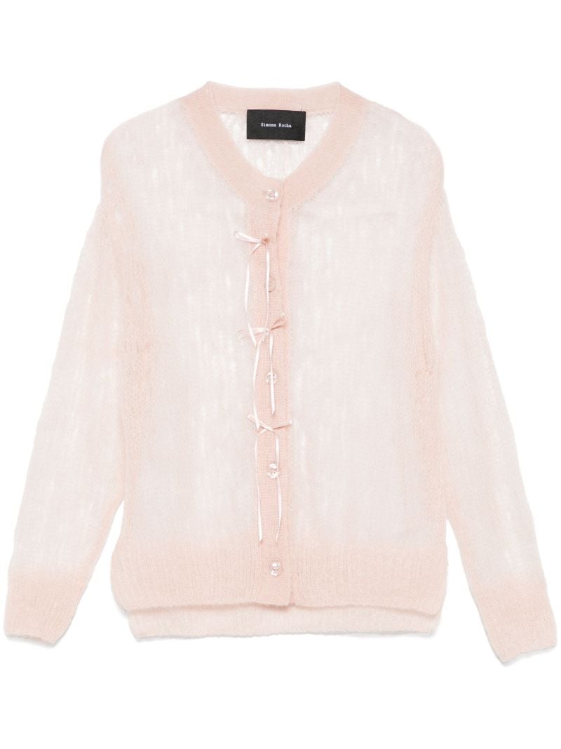 Pink Bow-detailing Cardigan
