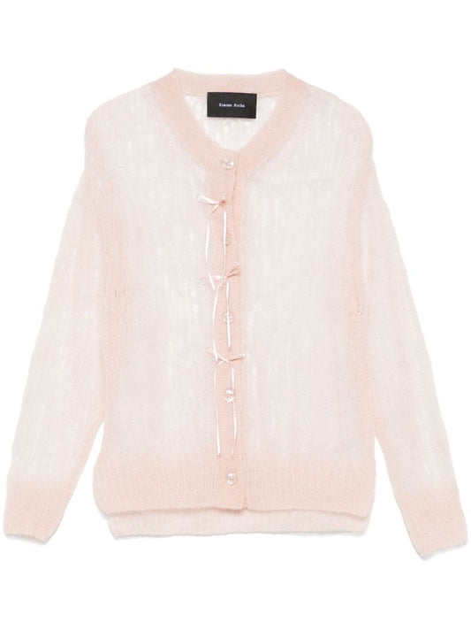 Pink Bow-detailing Cardigan