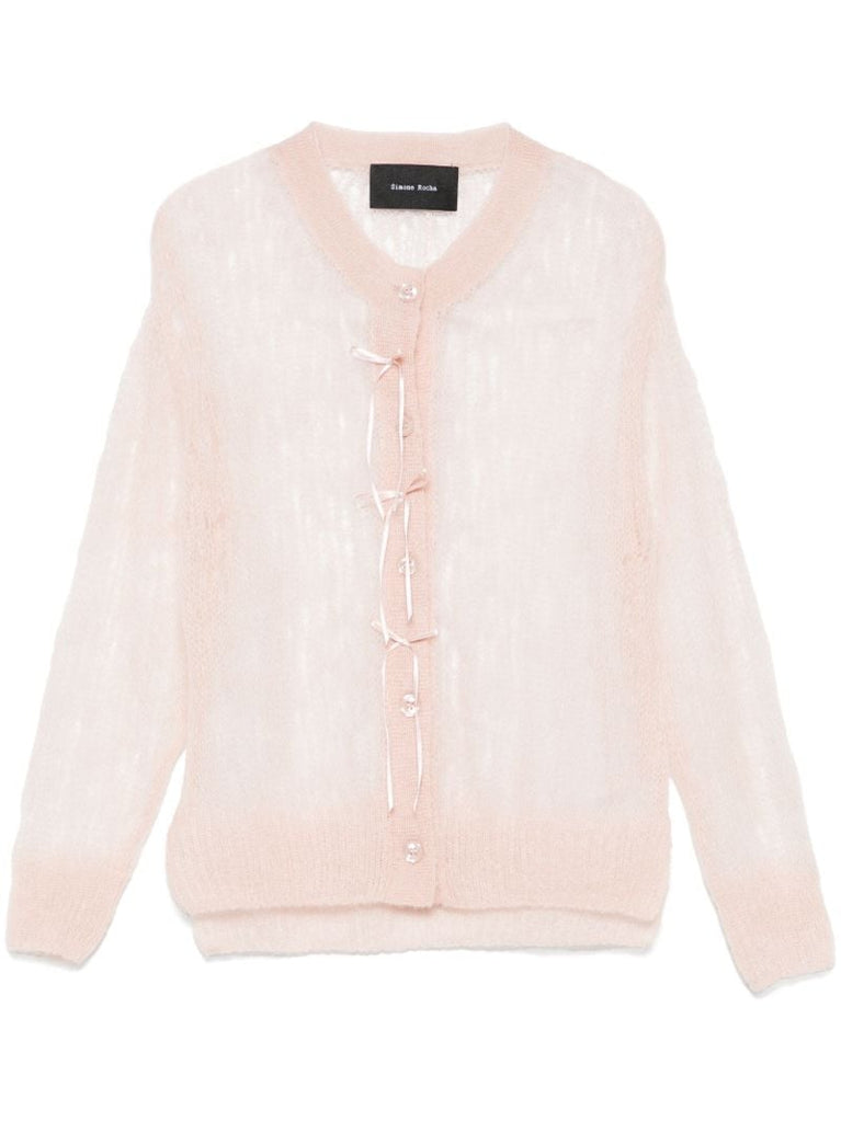 Pink Bow-detailing Cardigan