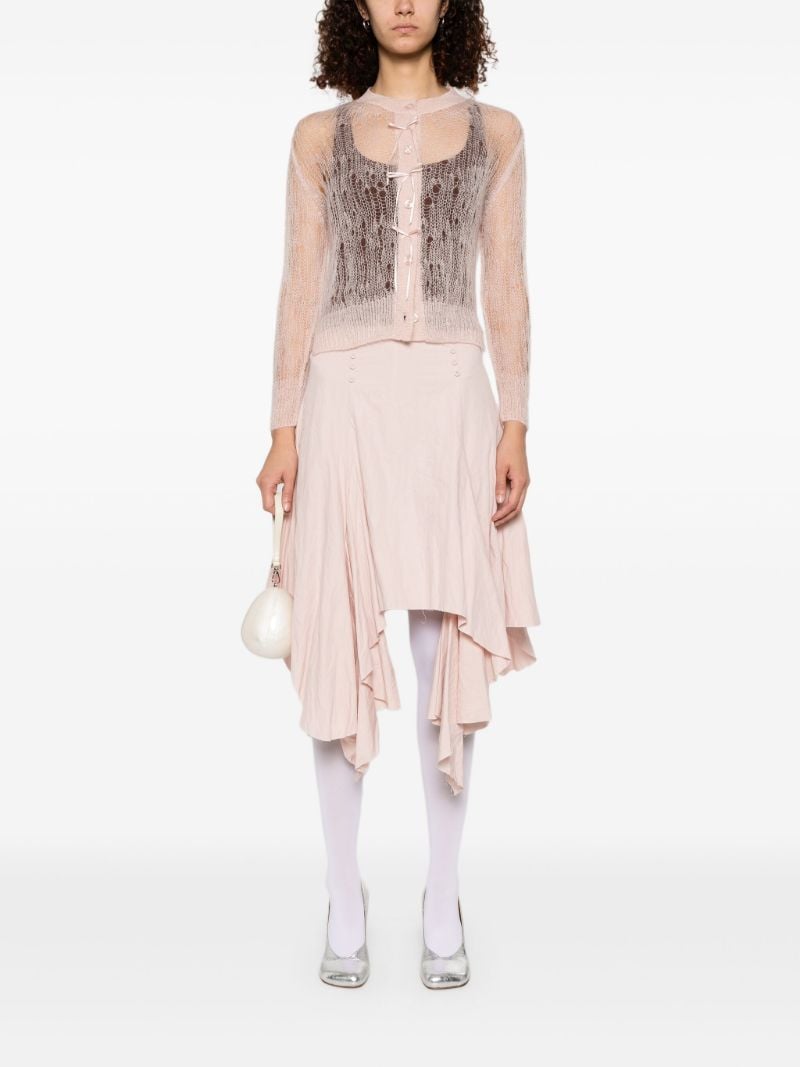 Pink Bow-detailing Cardigan