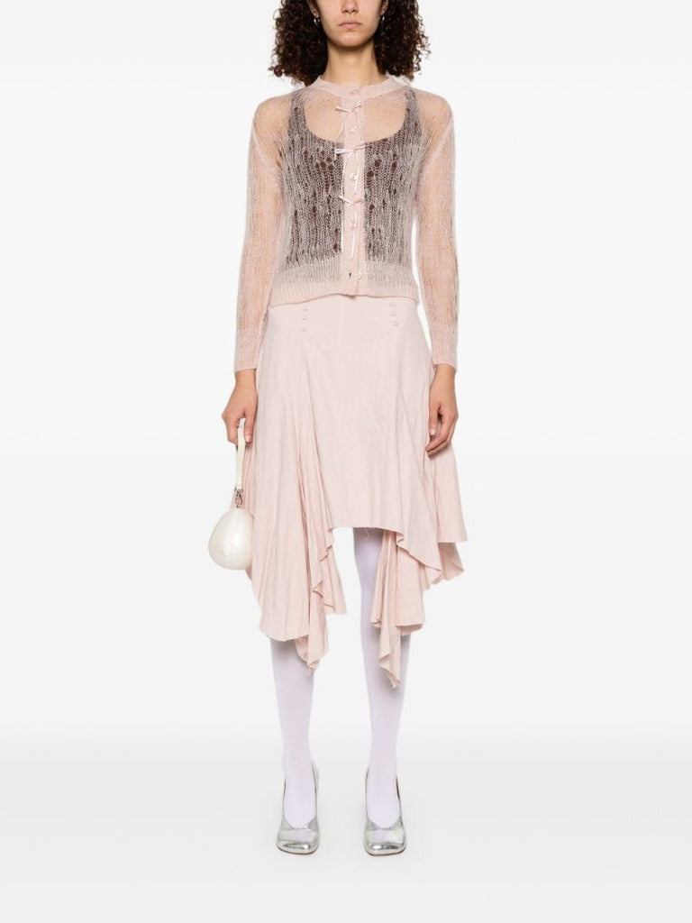 Pink Bow-detailing Cardigan