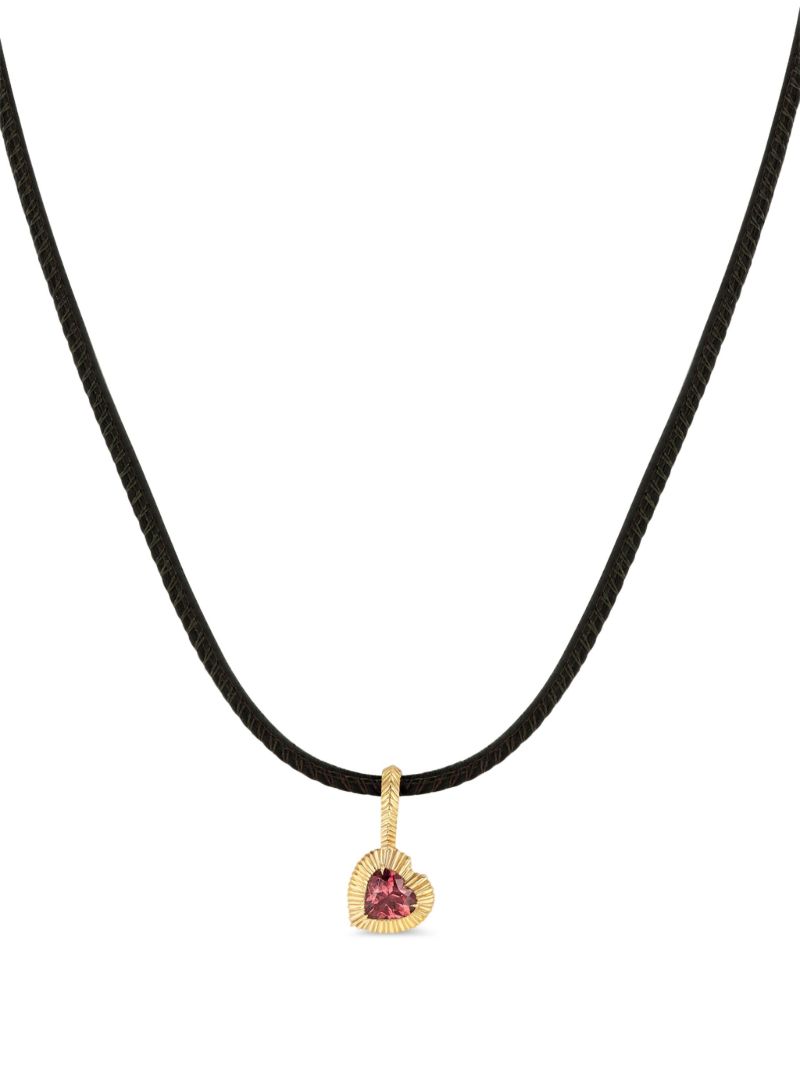 18k Yellow Gold Heart Tourmaline Necklace