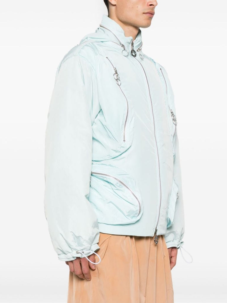 Blue Multi-pocket Bomber Jacket