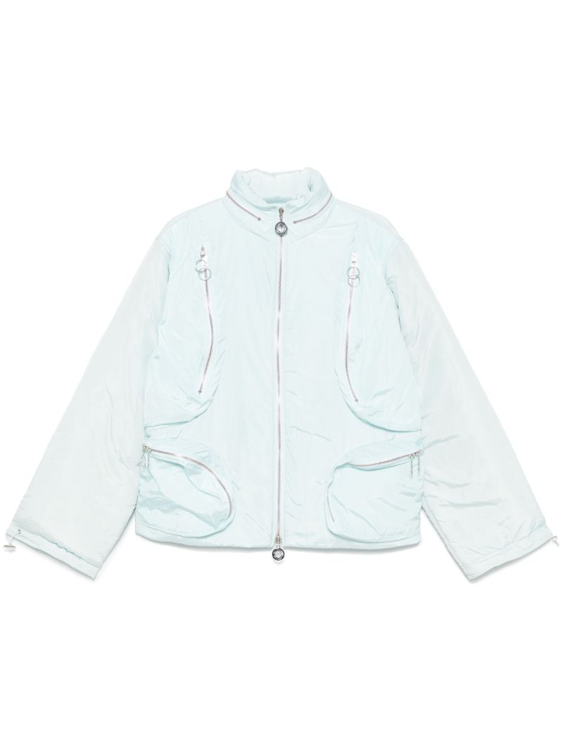 Blue Multi-pocket Bomber Jacket