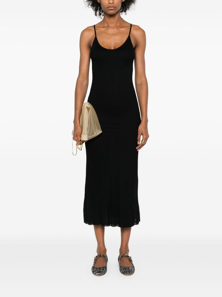 Black Jersey Midi Dress