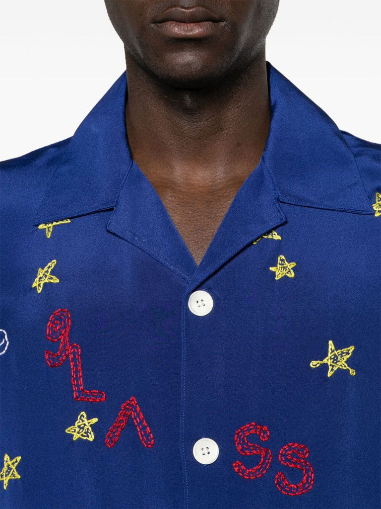 Blue Nightsky Silk Shirt