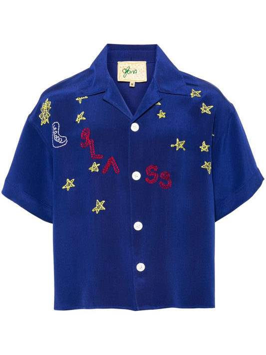 Blue Nightsky Silk Shirt