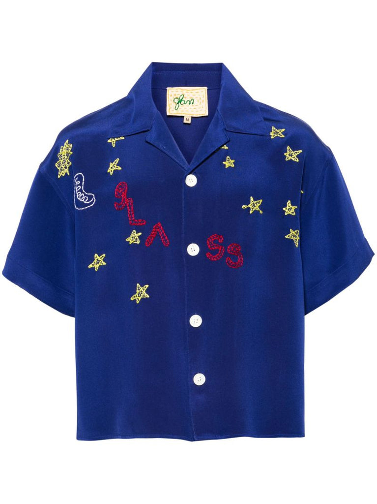 Blue Nightsky Silk Shirt