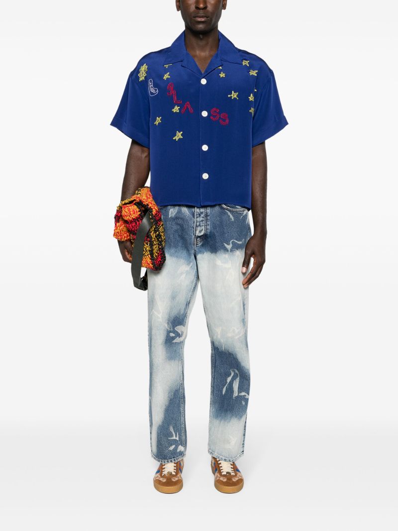 Blue Nightsky Silk Shirt
