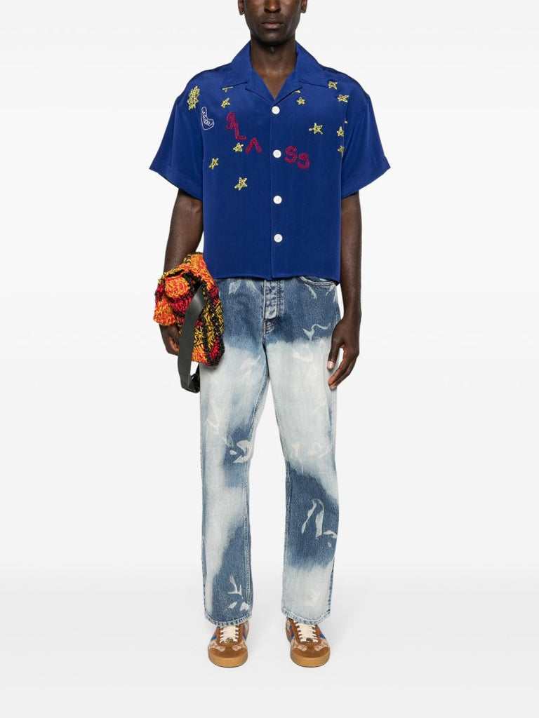 Blue Nightsky Silk Shirt