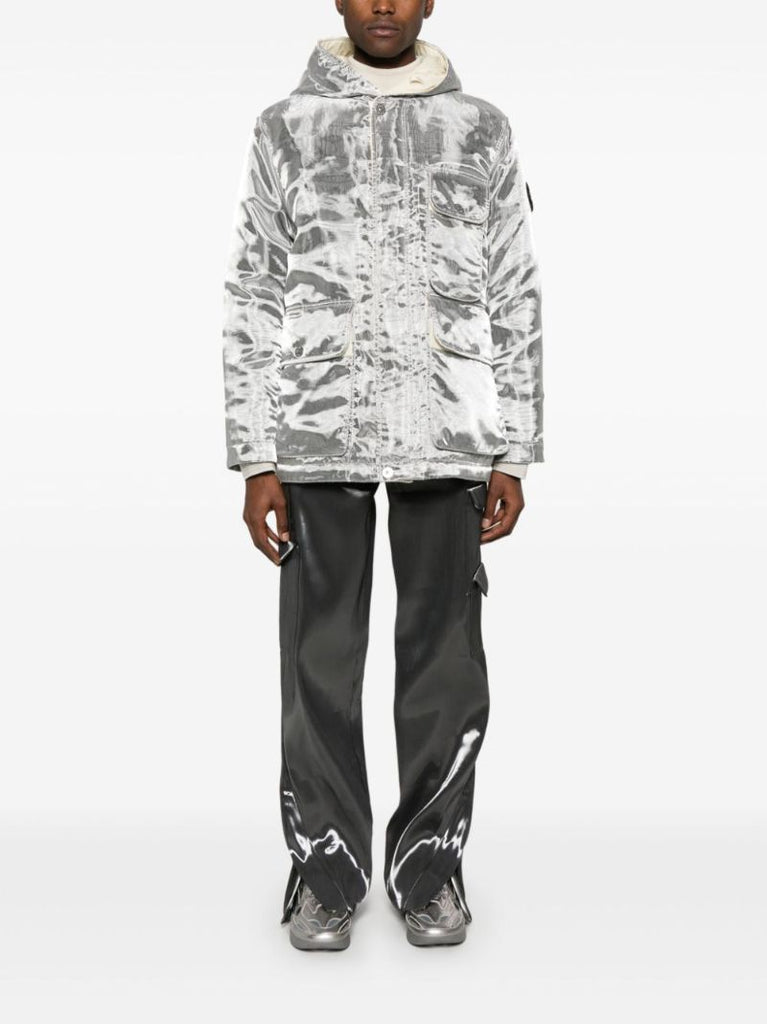 Moire-effect Puffer Jacket