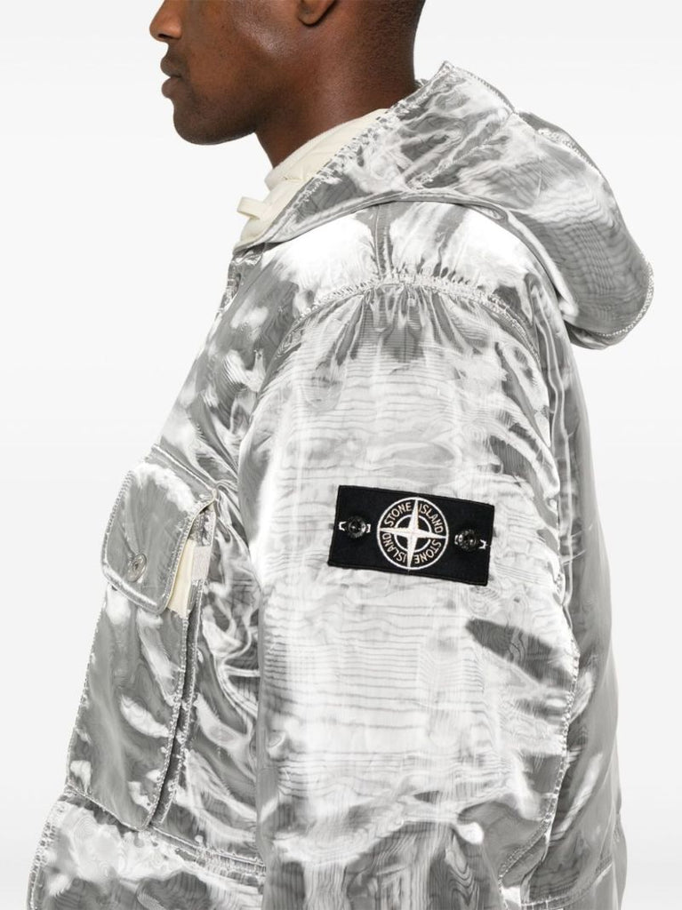 Moire-effect Puffer Jacket