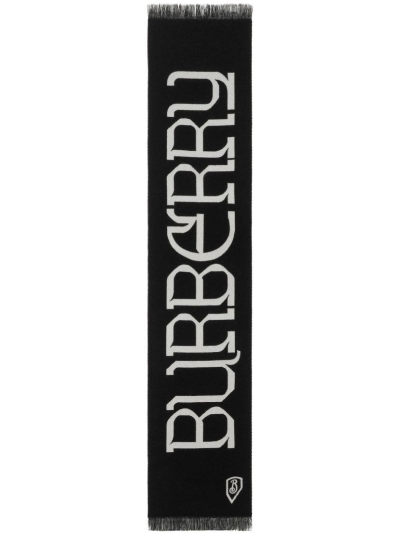 Logo-intarsia Wool Scarf