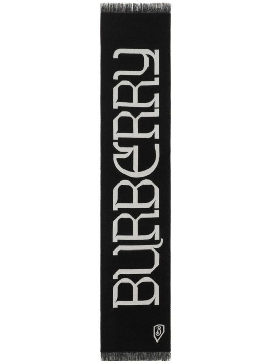 Logo-intarsia Wool Scarf